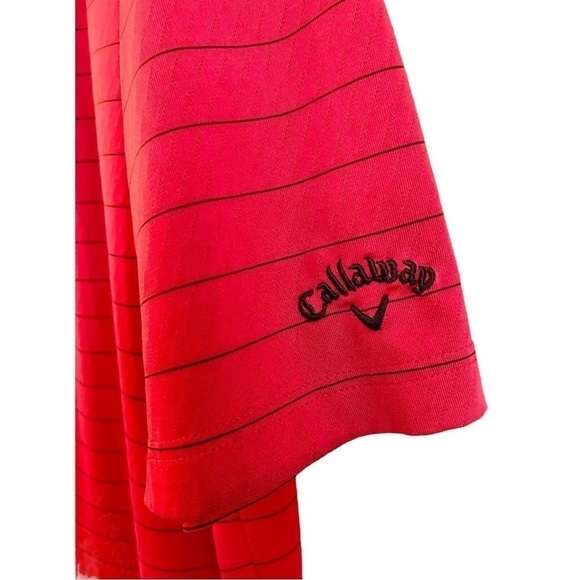 CALLAWAY OPTI-DRI MENS GOLF POLO SHIRT. RED WITH THIN BLACK STRIPE. SIZE M - Picture 3 of 6